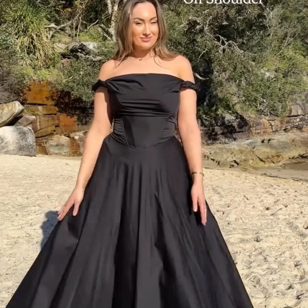 Black Off the Shoulder Convertible Dress - can wear 10 different ways! - Picture 4 of 11